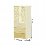 Tủ nhựa Duy Tân Wing 2C-3N (Kem - Hoa kem)