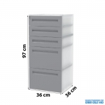 Tủ Nhựa Duy Tân Homi 5 ngăn (Màu xám đậm)