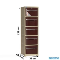 Tủ nhựa Duy Tân Sake 5 tầng, màu nâu