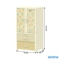 Tủ nhựa Duy Tân Wing 2C-2N (màu kem, 2 cánh 2 ngăn)