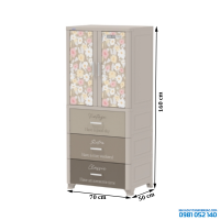 Tủ nhựa Duy Tân Wing 2C-3N (màu xám)