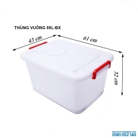 Thùng vuông 55L bánh xe - No.748