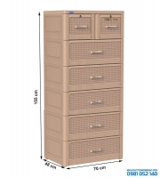 Tủ nhựa Duy Tân Tabi L 6 ngăn - màu nâu