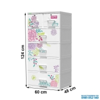 Tủ nhựa Kata 5 tầng - xám - Tú cầu