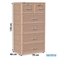 Tủ nhựa Duy Tân Tabi-L 5 ngăn (nâu đan)