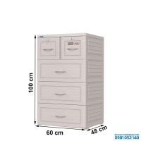 Tủ nhựa Duy Tân Tabi 4 tầng (Xám, Vân Gỗ)